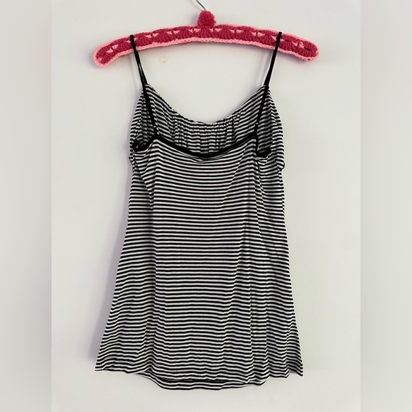 LOFT black and white striped tank with ruffles - Picture 2 of 4